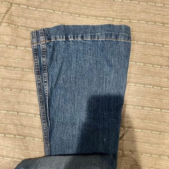 Jennifer Kimes Blue Flared Wide-Leg Jeans 000/32 - Picture 6 of 8